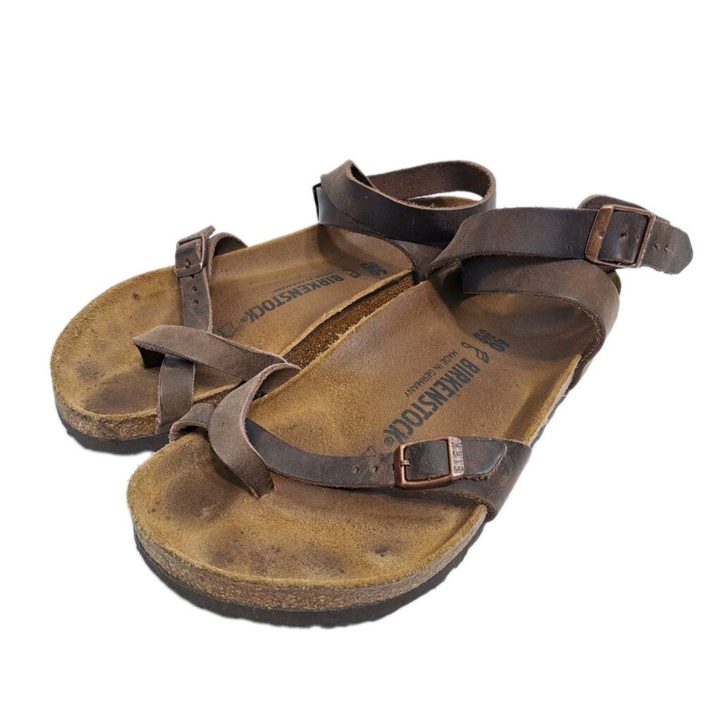 Birkenstock Yara Habana Ankle Strap Sandals Women's 9 Size 40 Strappy Brown
